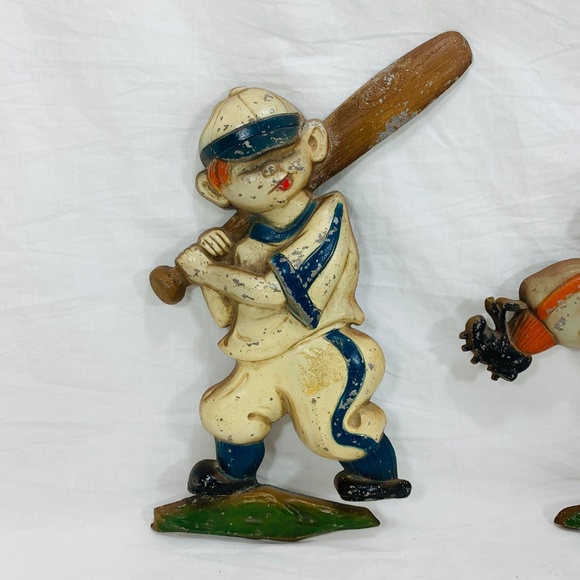 Vintage Accents 2 Vintage Sexton 97s Metal Baseball Players Poshmark